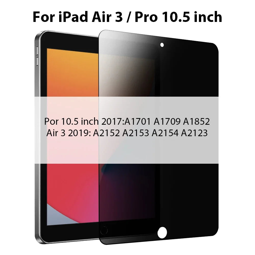 Privacy Screen Protector For iPad A16 9th 10th Generation Pro 13 11 M5 M4 12.9 Tempered Glass For iPad Air 6 5 4 3 Mini 6 7 10.2