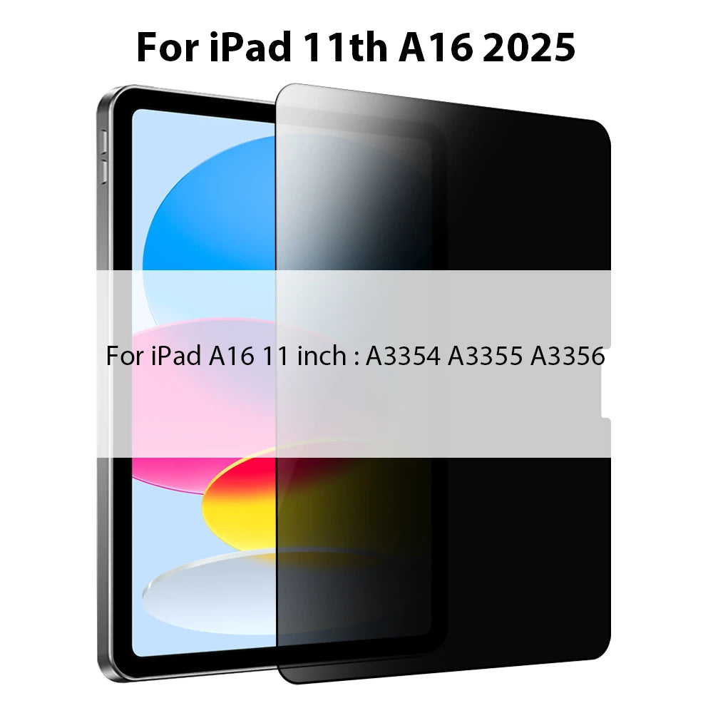 Privacy Screen Protector For iPad A16 9th 10th Generation Pro 13 11 M5 M4 12.9 Tempered Glass For iPad Air 6 5 4 3 Mini 6 7 10.2