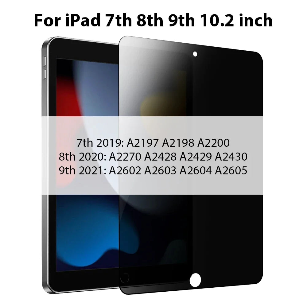 Privacy Screen Protector For iPad A16 9th 10th Generation Pro 13 11 M5 M4 12.9 Tempered Glass For iPad Air 6 5 4 3 Mini 6 7 10.2