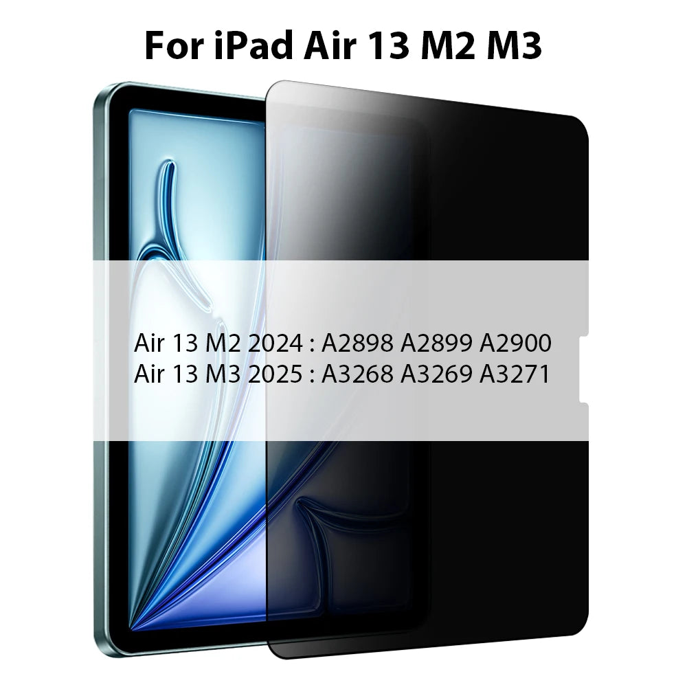 Privacy Screen Protector For iPad A16 9th 10th Generation Pro 13 11 M5 M4 12.9 Tempered Glass For iPad Air 6 5 4 3 Mini 6 7 10.2