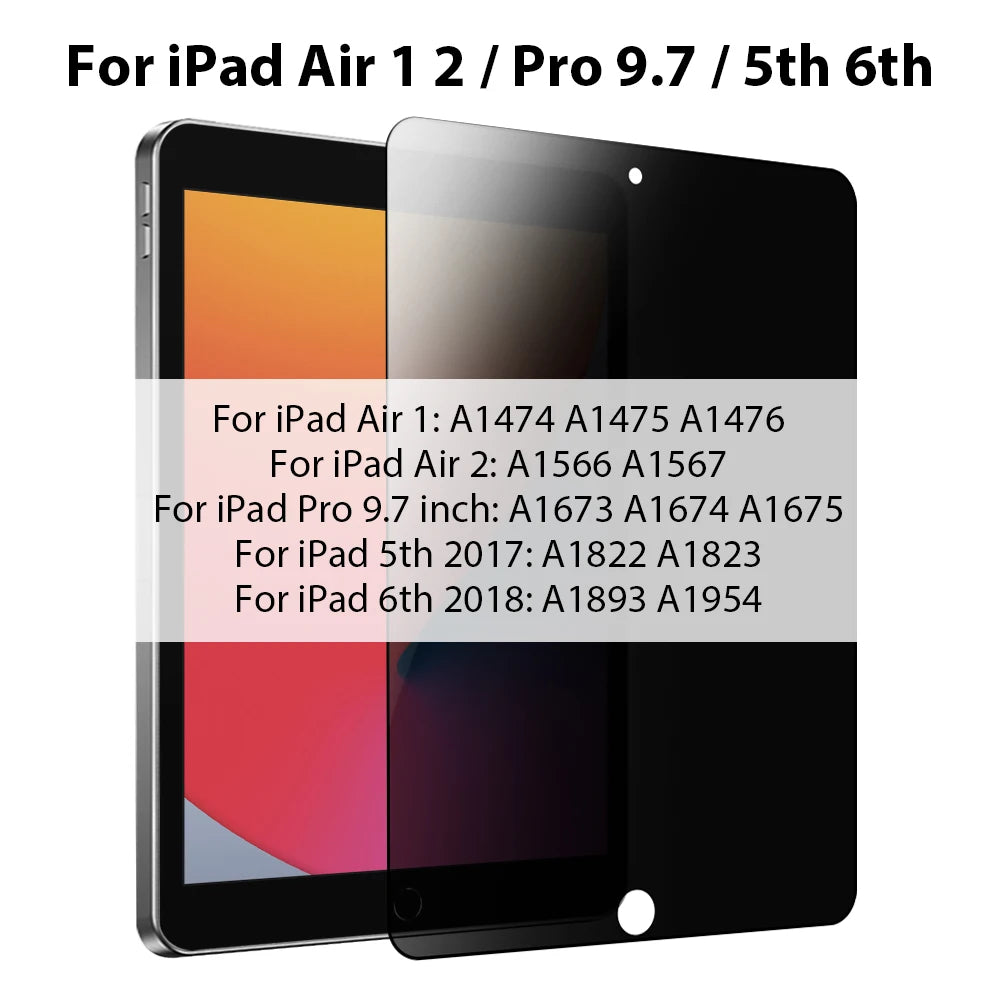 Privacy Screen Protector For iPad A16 9th 10th Generation Pro 13 11 M5 M4 12.9 Tempered Glass For iPad Air 6 5 4 3 Mini 6 7 10.2